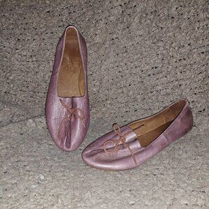 MIZ MOOZ-April Ballet Flats-Tie-Mauve Leather-Sz 38-Excellent